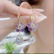 Fresh And Sweet Flower Zircon Earrings